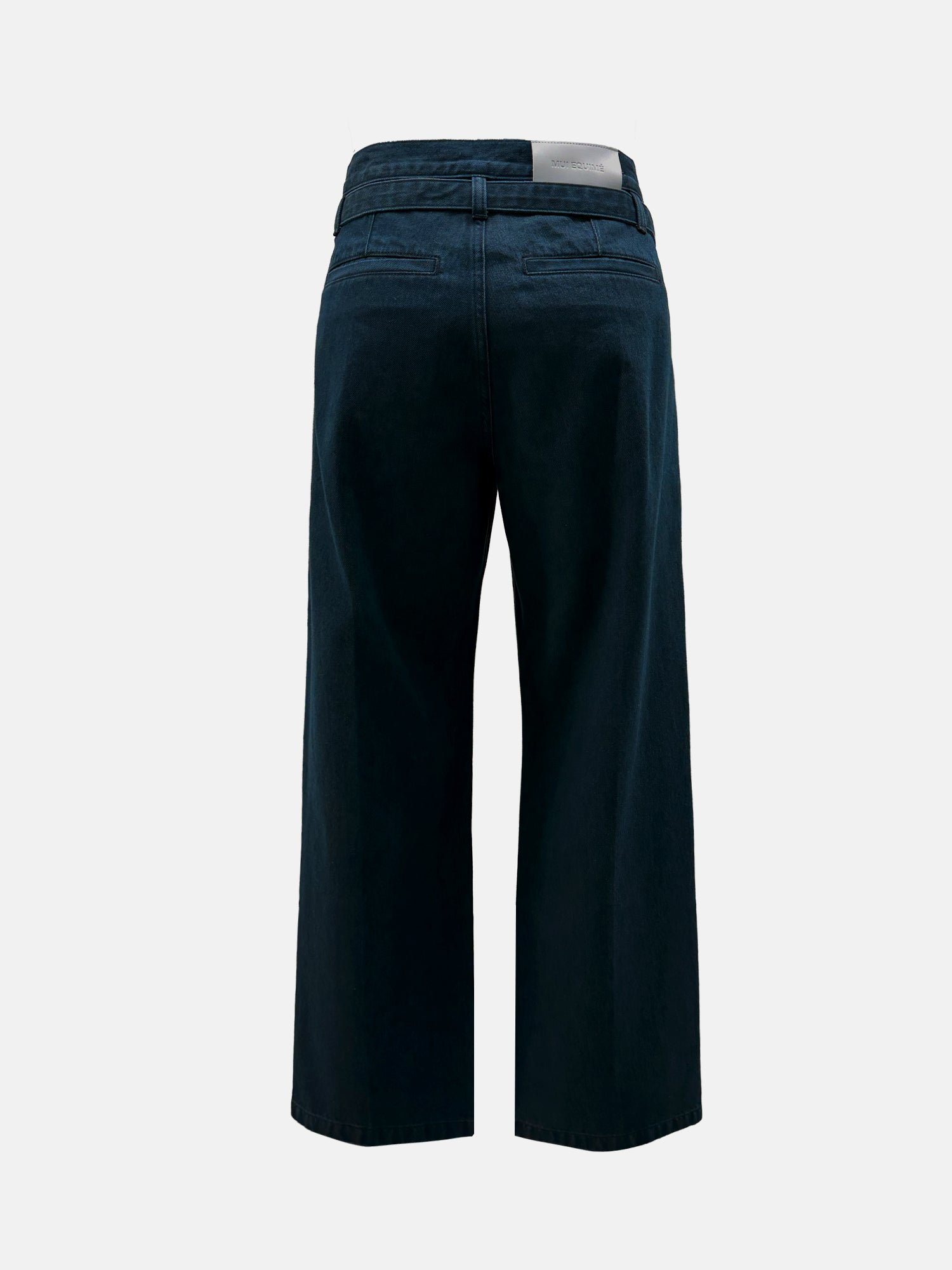 BELT STRAIGHT DENIM TROUSERS