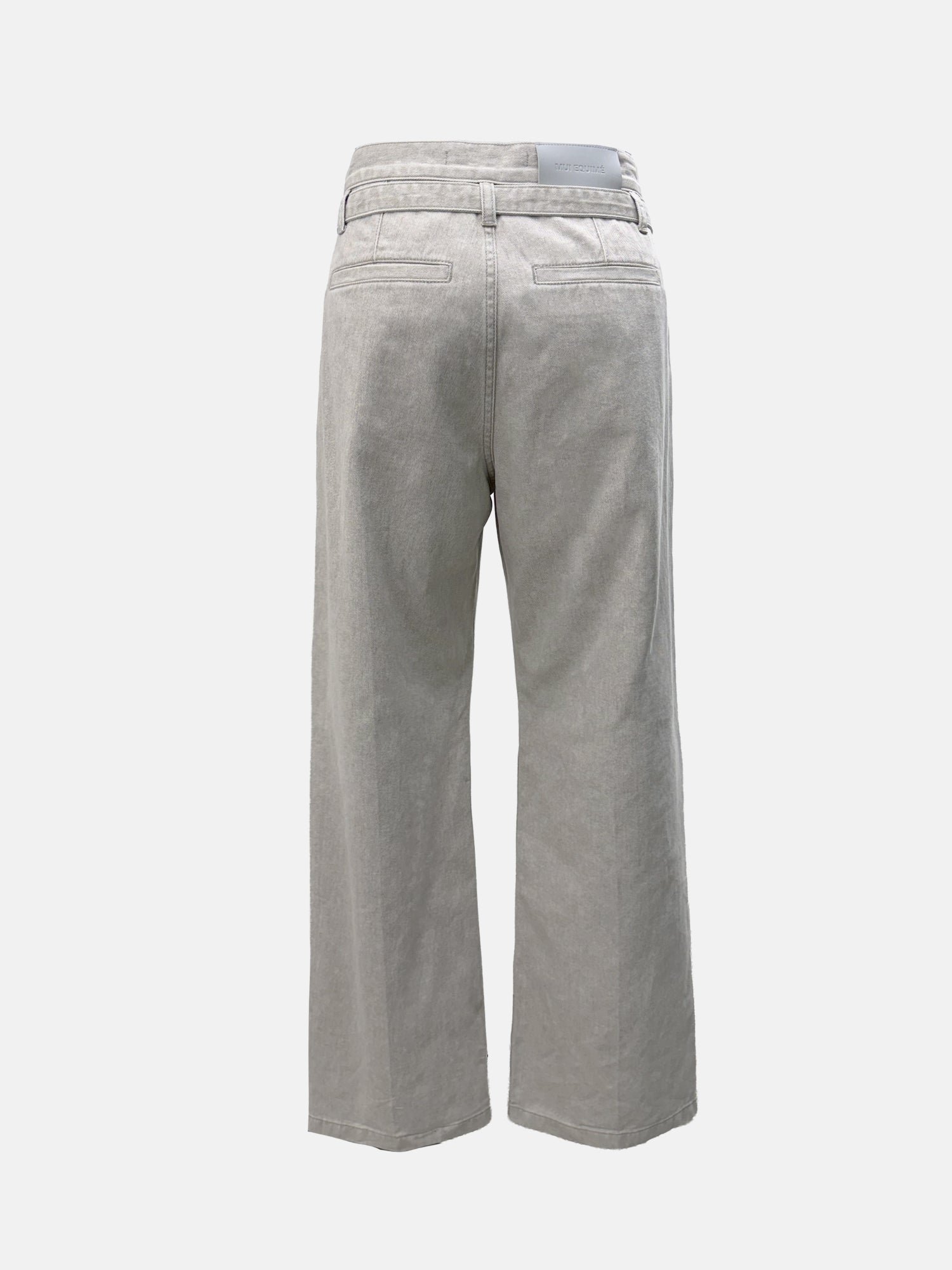 BELT STRAIGHT DENIM TROUSERS