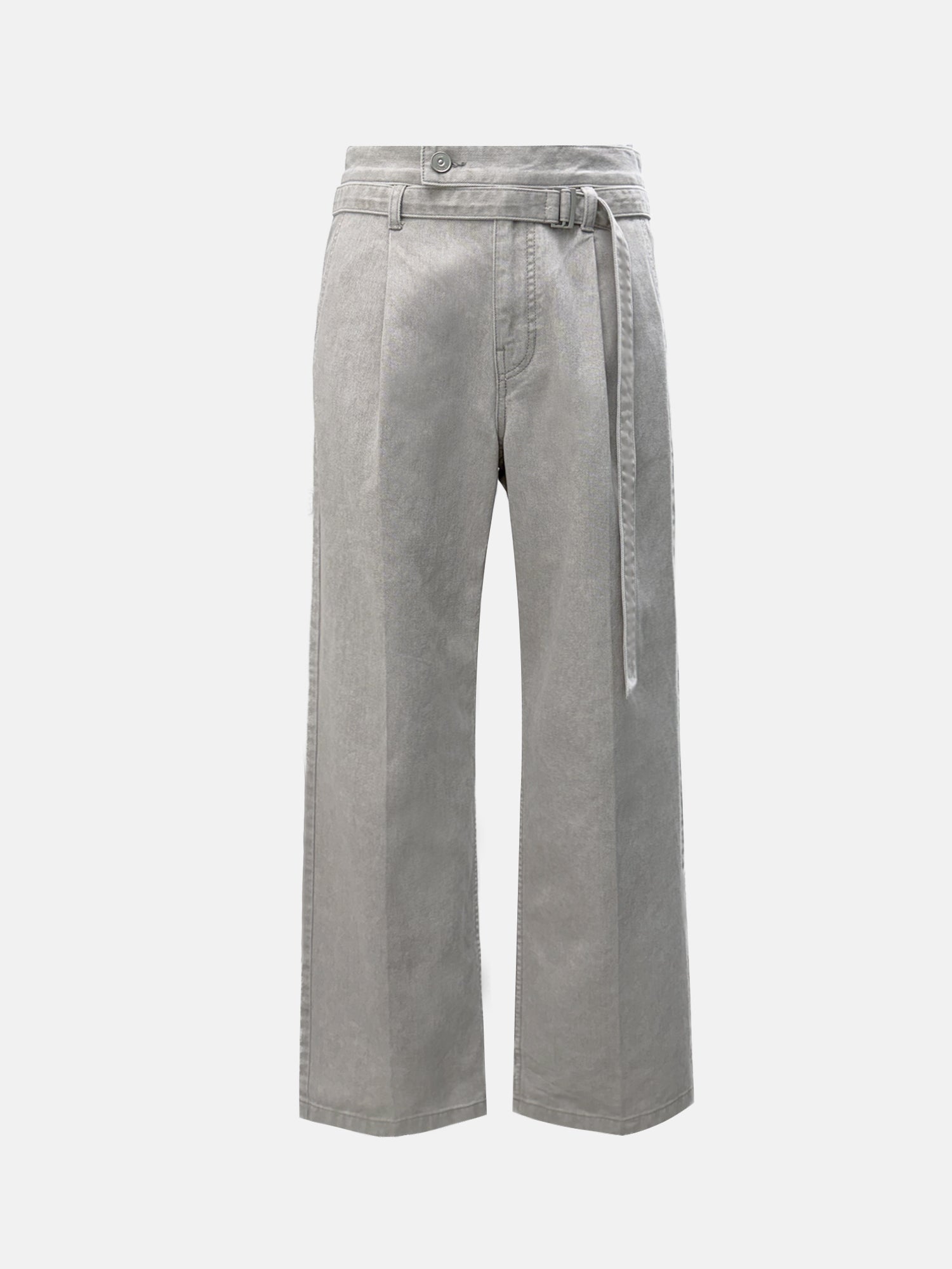 BELT STRAIGHT DENIM TROUSERS