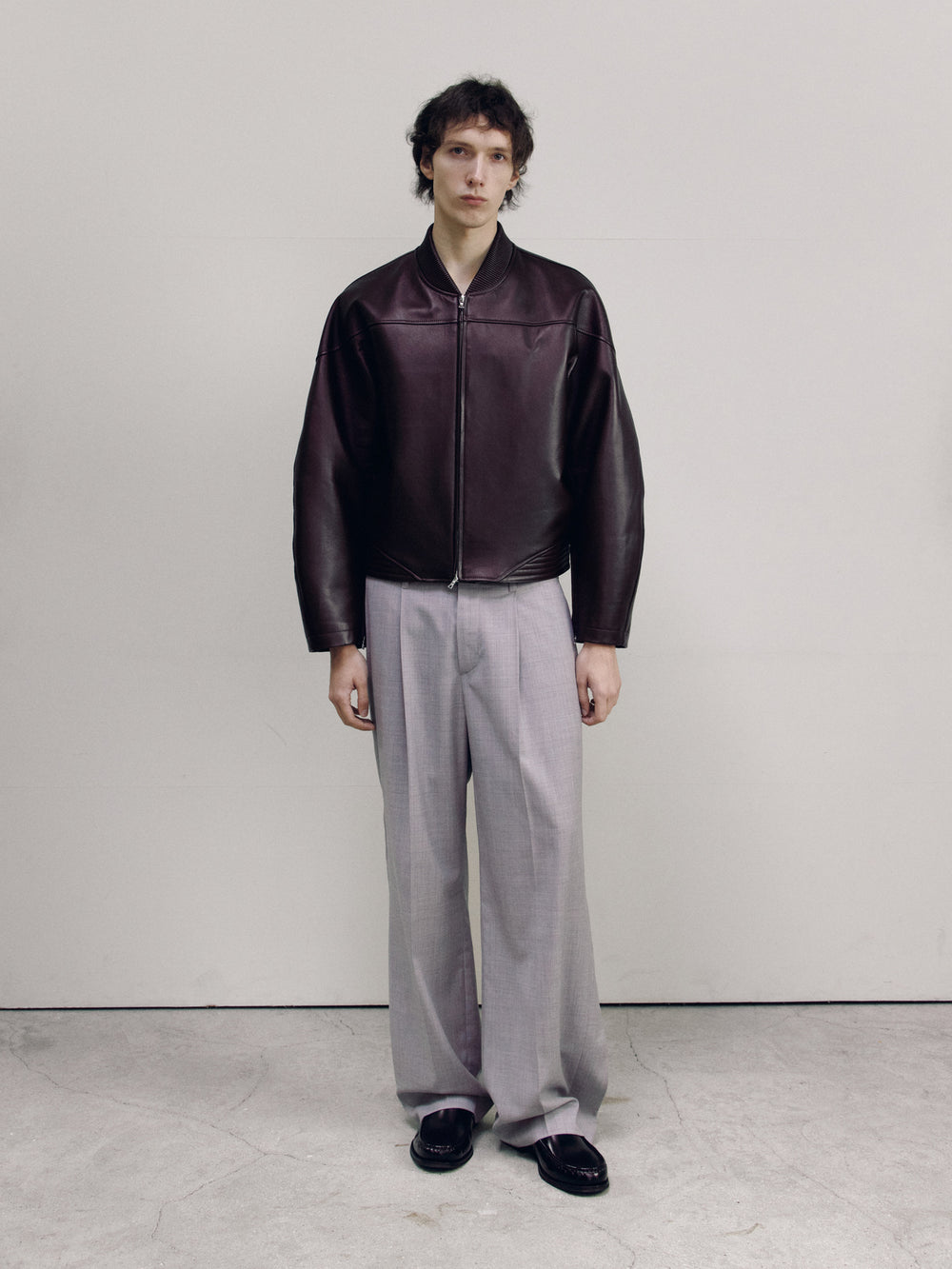 PEBBLE LEATHER JACKET — Men, full front